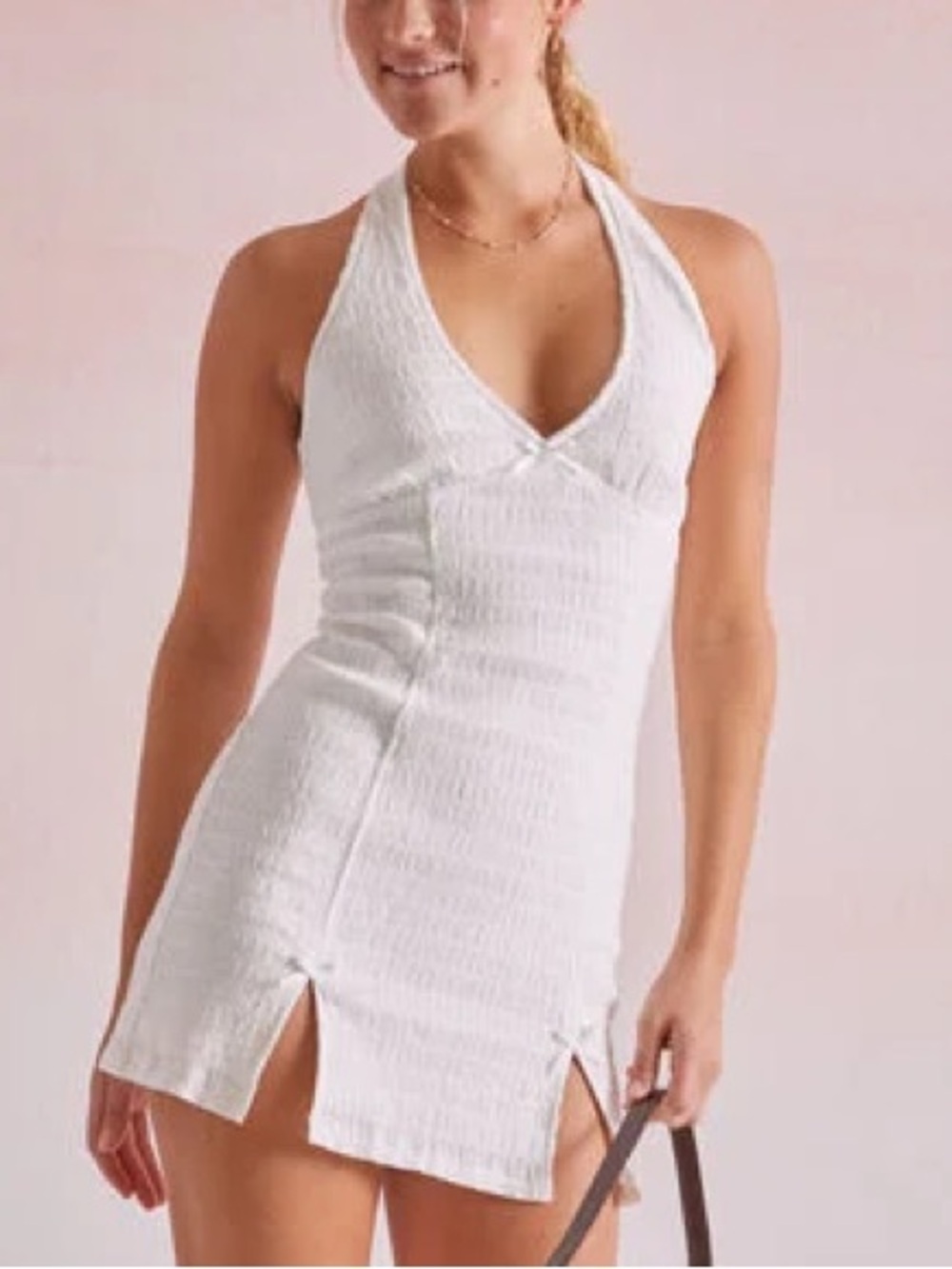 Pacsun Beverly and Beck Deanna Linen Halter Mini Dress Size Small